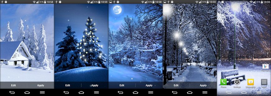 Winter Live Wallpaper apk скачать на android Зимние Живые обои без