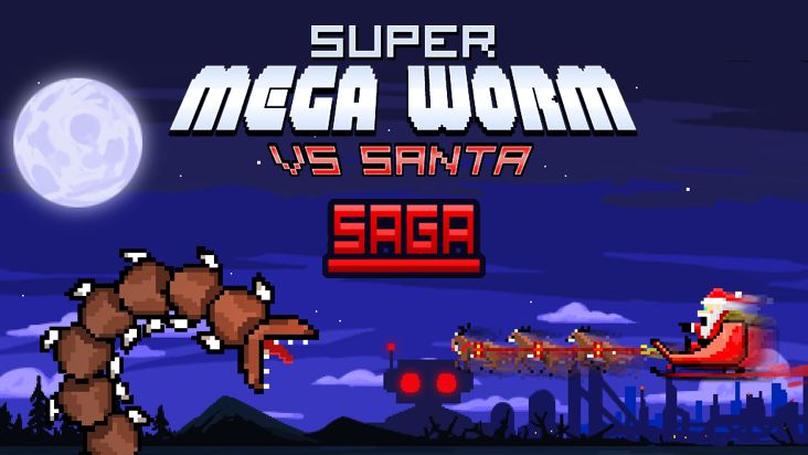 Super Mega Worm Vs Santa: Saga для android бесплатно